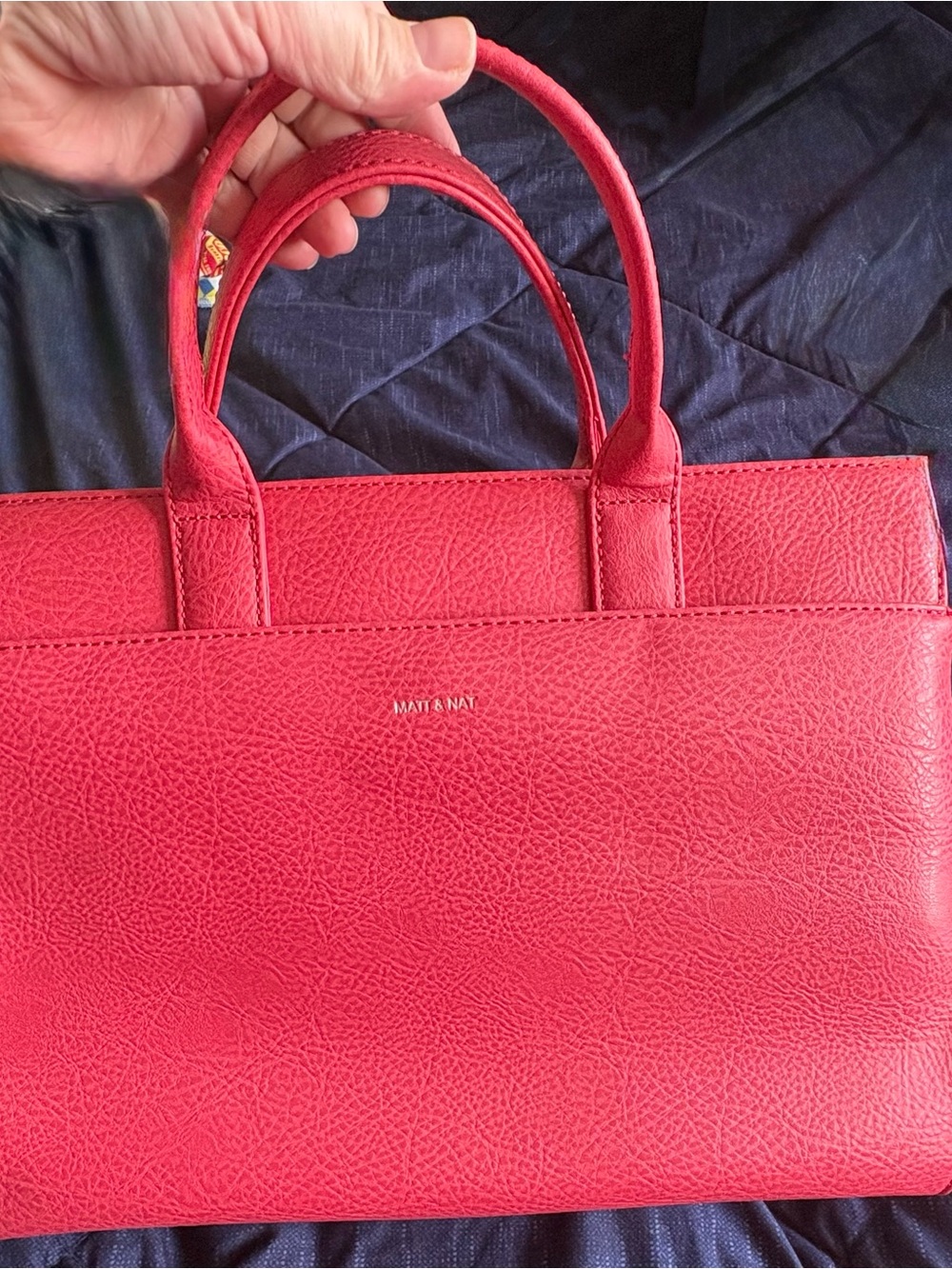 Matt & Nat Coral Red Vegan Leather Tote Bag